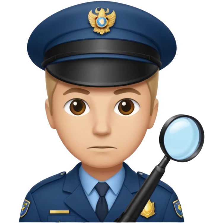 enquêteur de la gendarmerie recherchant des preuves emoji