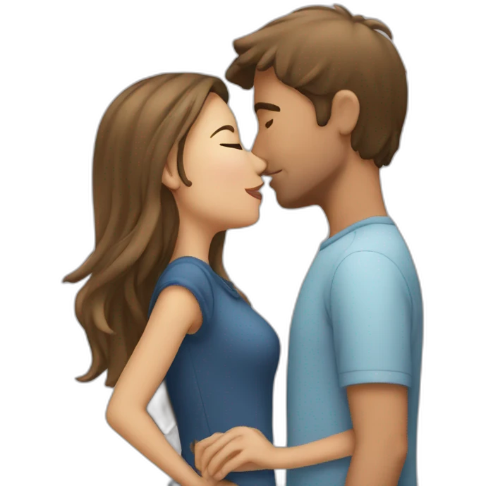 Guy kissing girl emoji