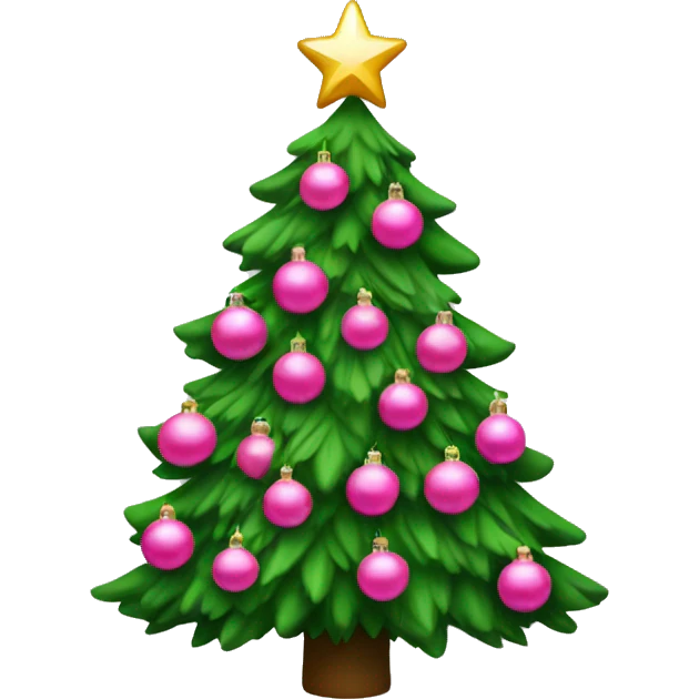 Christmas tree with pink ornaments emoji