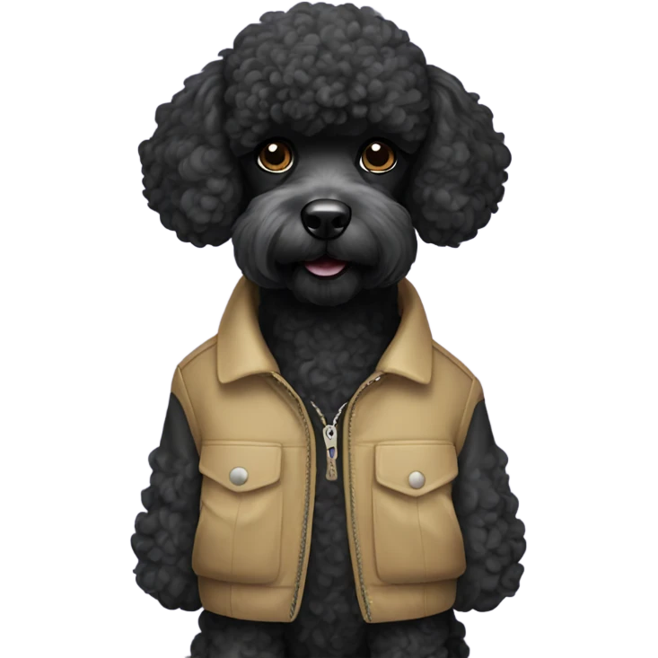 Black poodle with jacket  emoji