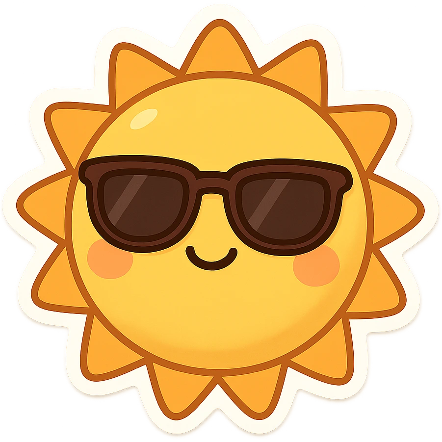 smiling sun with sunglasses emoji