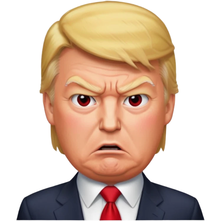 Donald Trump is furious. Red with anger. photorealistic emoji