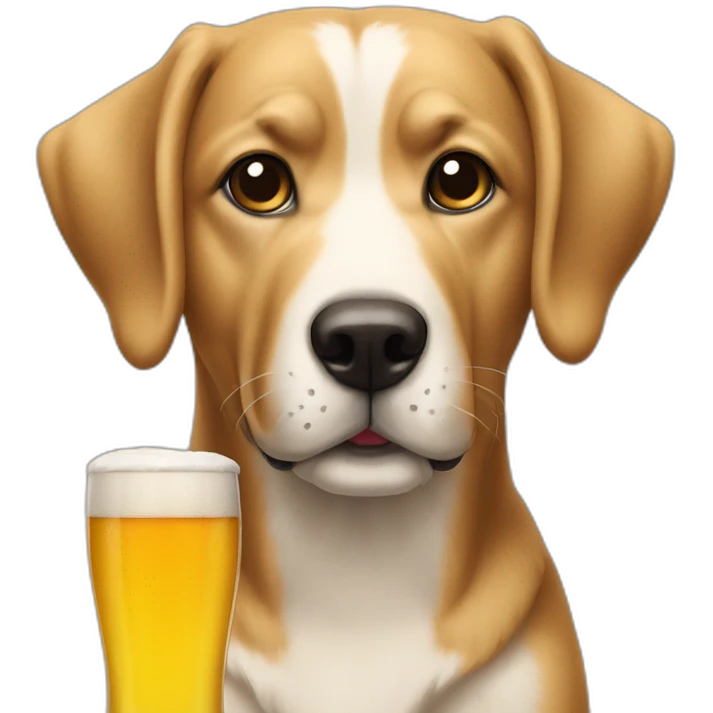 Chien qui boit de la biere emoji