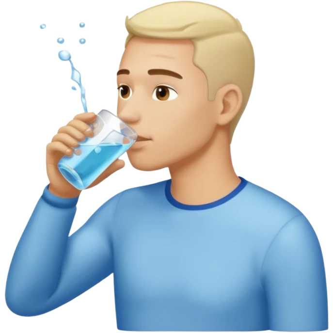 light man in profile drinking water emoji