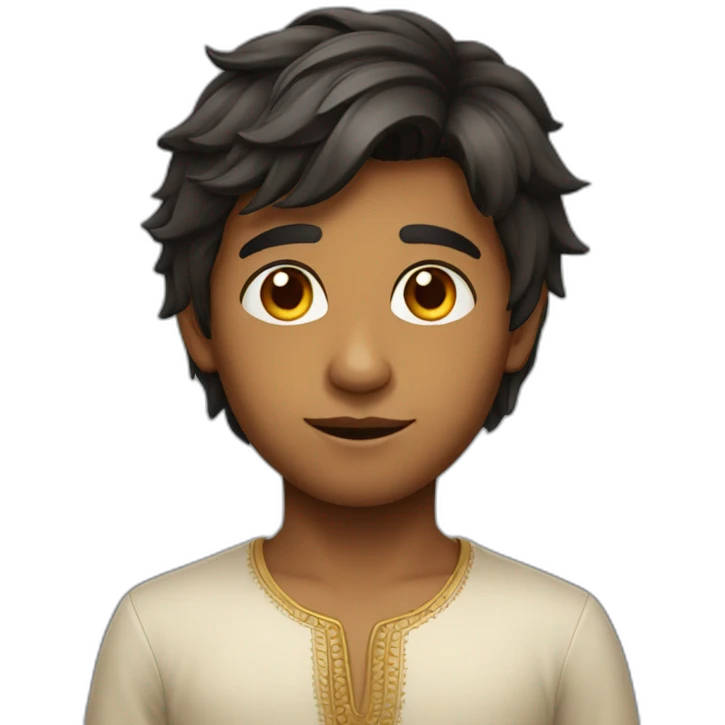 Indian Boy fair face with medium size hairs emoji