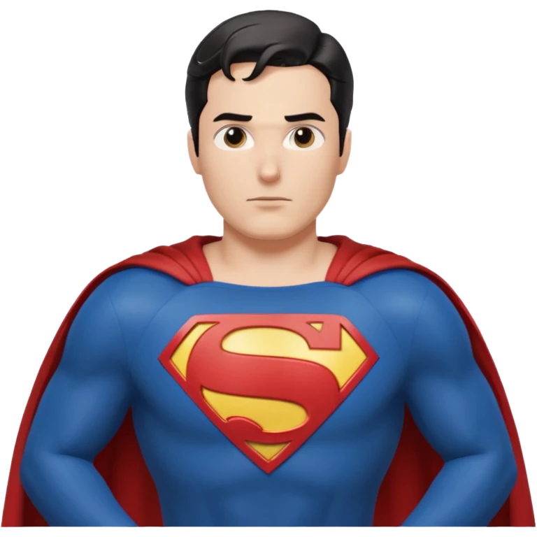 Make a Superman emoji with hands on hips, cape blowing, and the Superman "S" on the front emoji