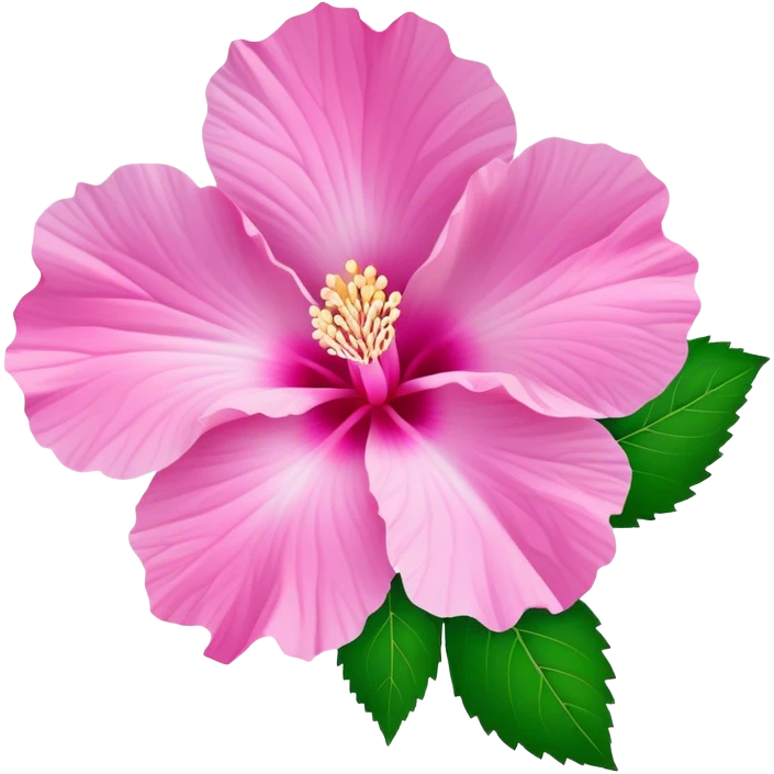 Cinematic Realistic image of a Mugunghwa flower (Rose of Sharon), rendered with delicate petal textures and vibrant pink hues, set against a minimalist background with gentle, diffused lighting that highlights its national significance emoji