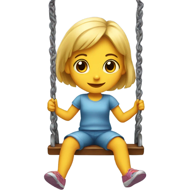 Little girl on a swing emoji