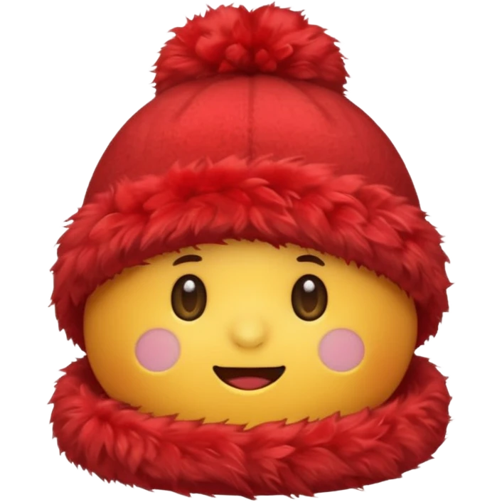 red fluffy hat emoji