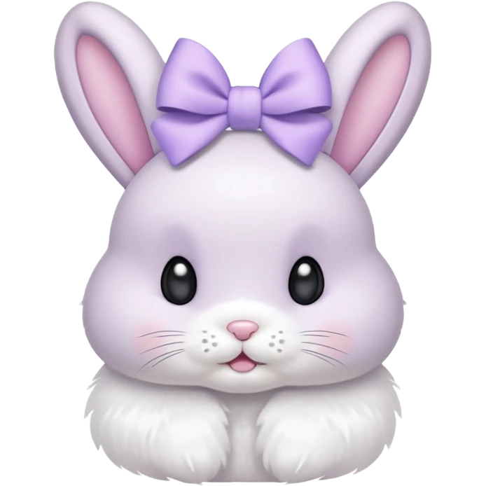 Coquette bunny with light purple pastel bow emoji