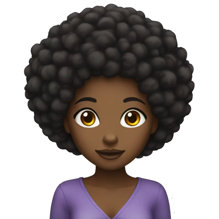 Black girl in afro emoji