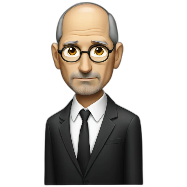Steve Jobs sad wearing suit emoji