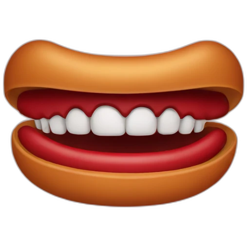 Having a red sausssage in mouth emoji