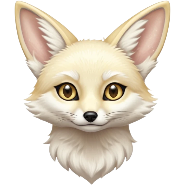 Pure white fennec fox with glittery gold eyes emoji