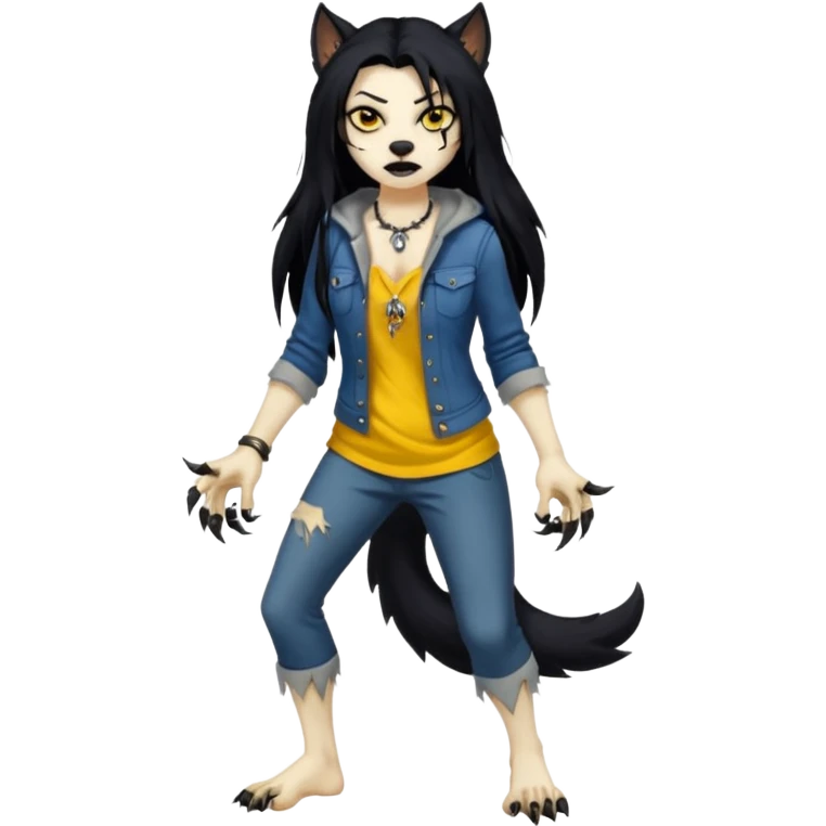 Female werewolf full body emoji