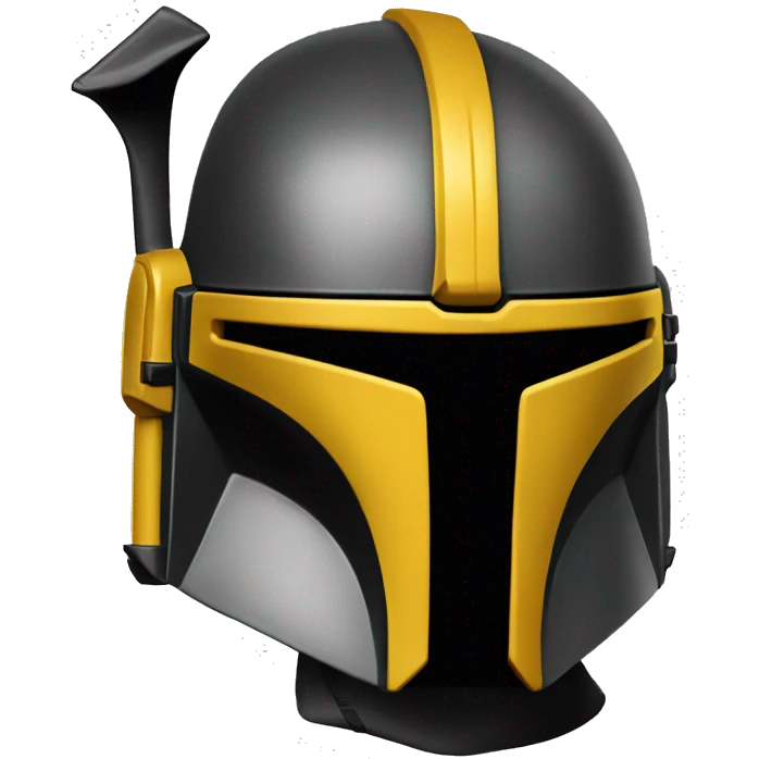 Mandalorian helmet black and yellow with antenna emoji