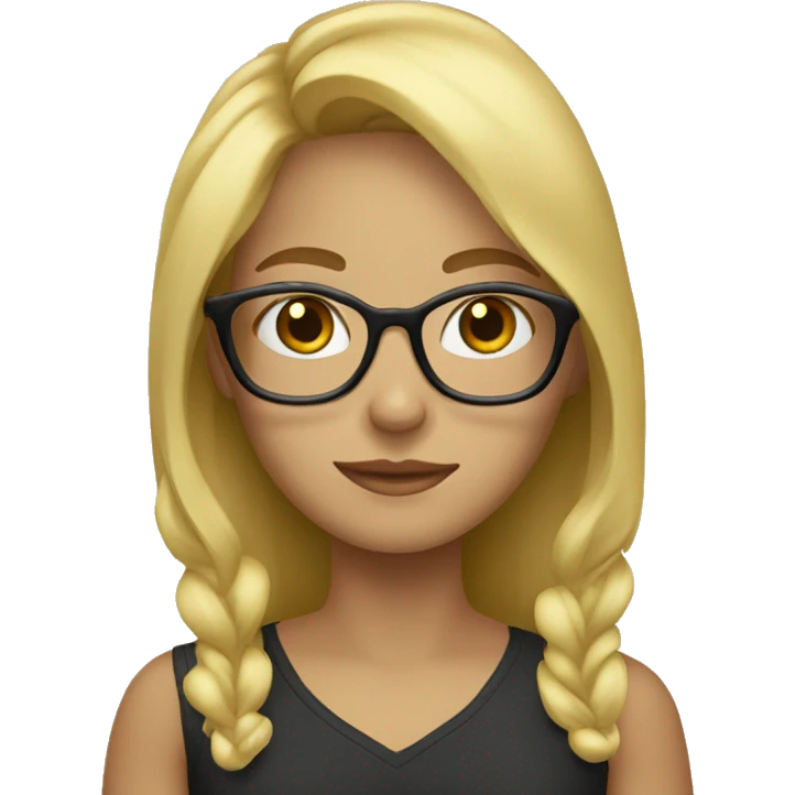 Blonde girl with glasses emoji