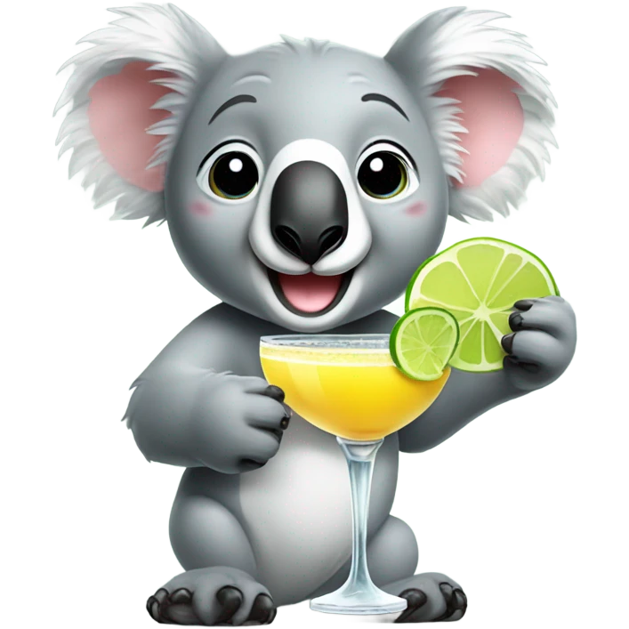 Koala bear in love with a margarita  emoji