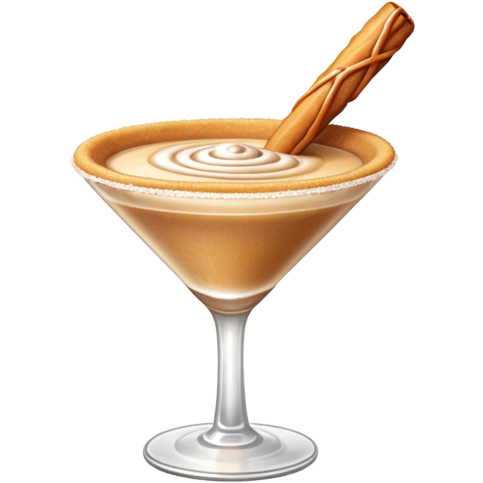 Cinnamon churro martini with a churro in it emoji