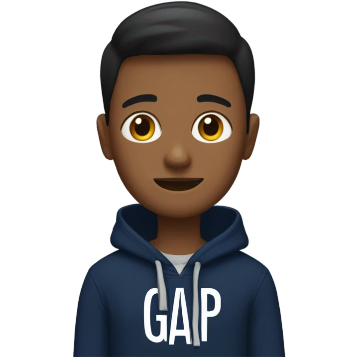 generate me a navy blue hoodie which says GAP on it in big letters  emoji
