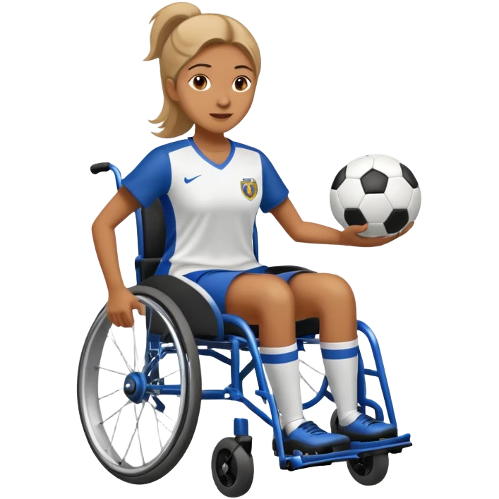woman in wheelchair playing soccer emoji