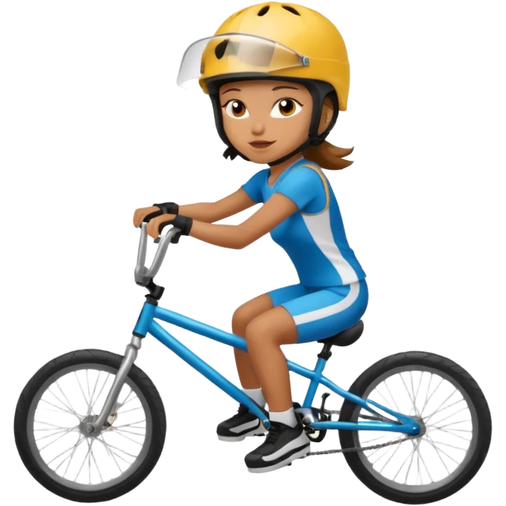 BMX rider woman with helmet emoji