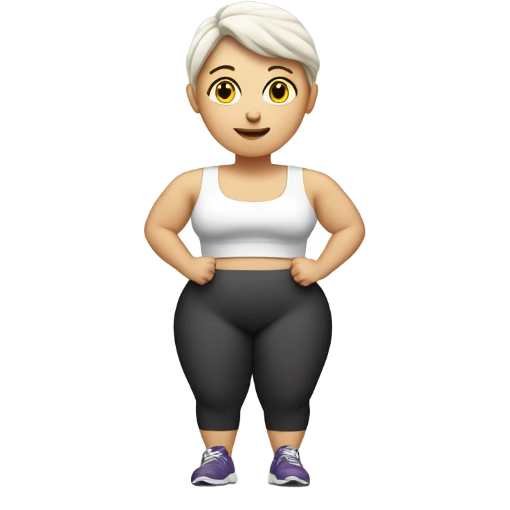 White lady working out with lots of weight emoji
