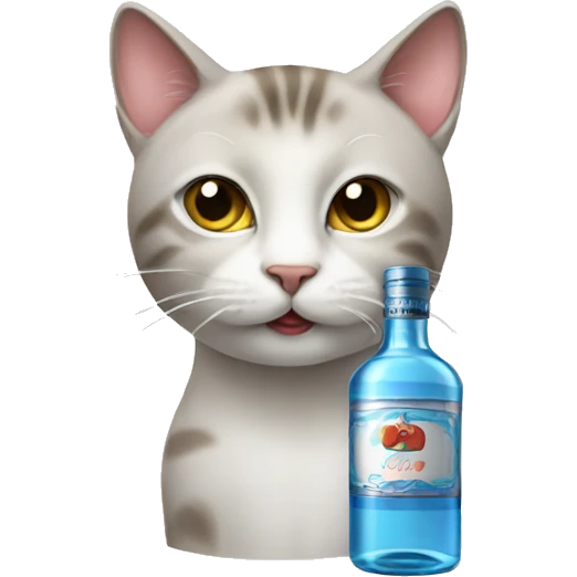 Cat with vodka emoji