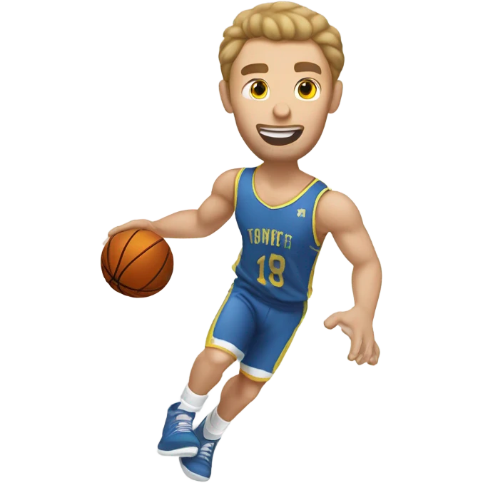 Caucasian dunking a basketball  emoji