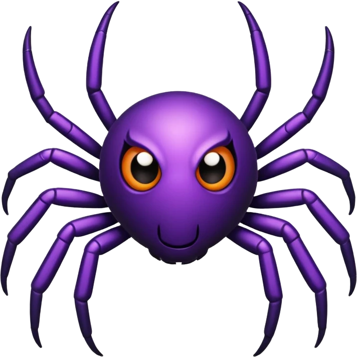 simple cute spider single colored deep purple emoji