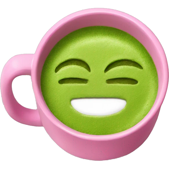 Matcha in a pink mug emoji