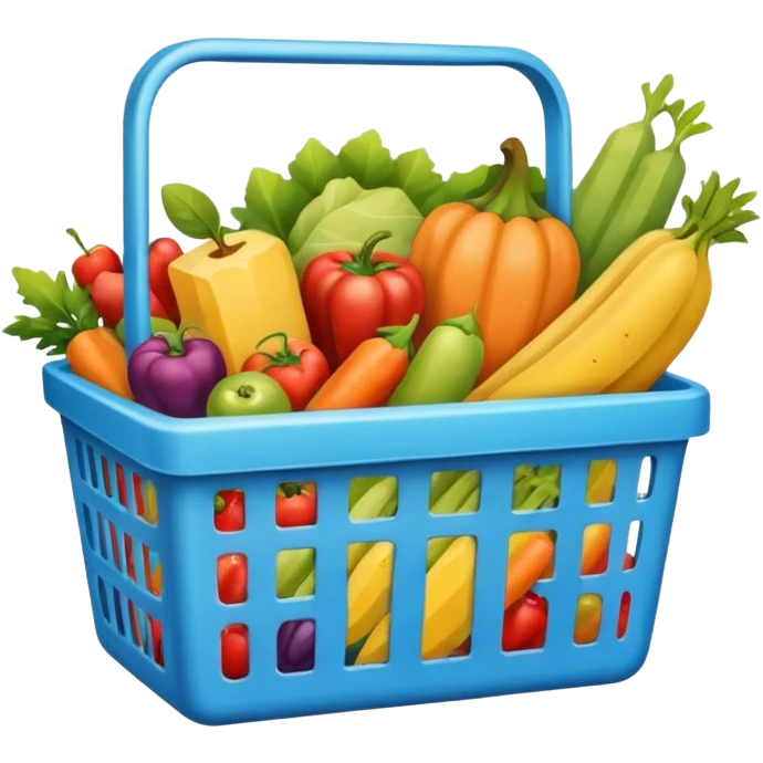 
shopping basket with groceries emoji