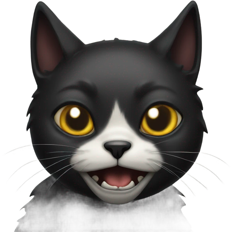 terrified black medieval cat, gothic style emoji