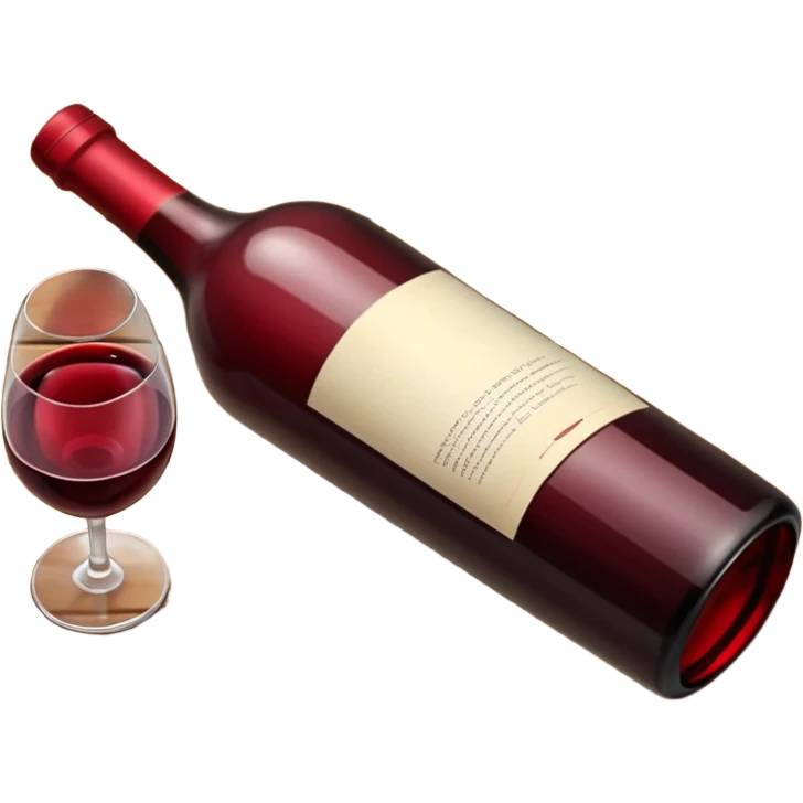 a wine bottle lying on its side rolling on the floor emoji