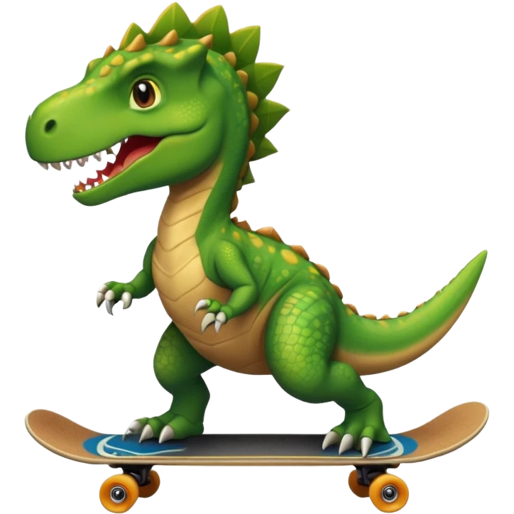Dinosaur on a skateboard emoji
