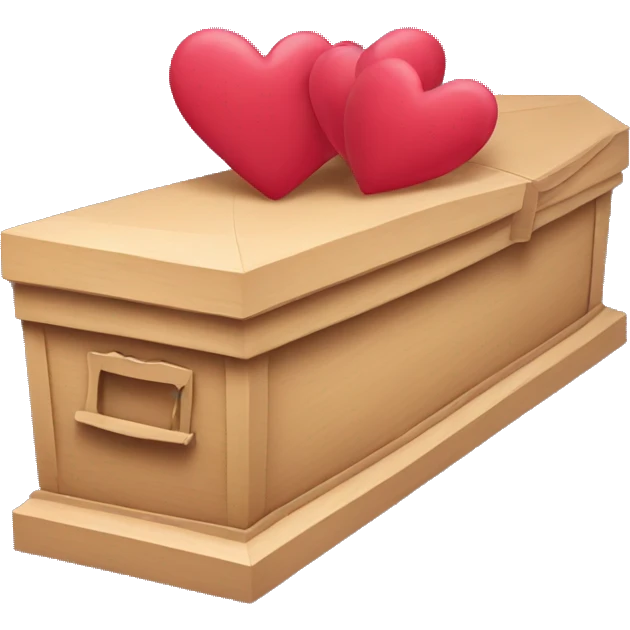 coffin with hearts emoji