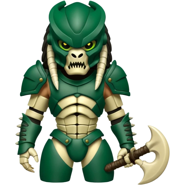 green Predator from movie predator with bone armor emoji