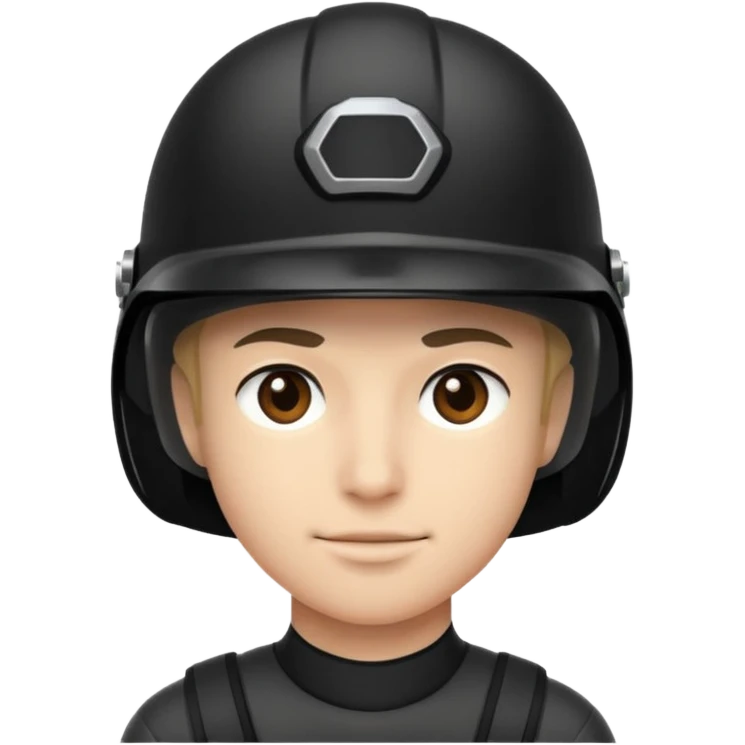 a person wearing a black helmet  emoji