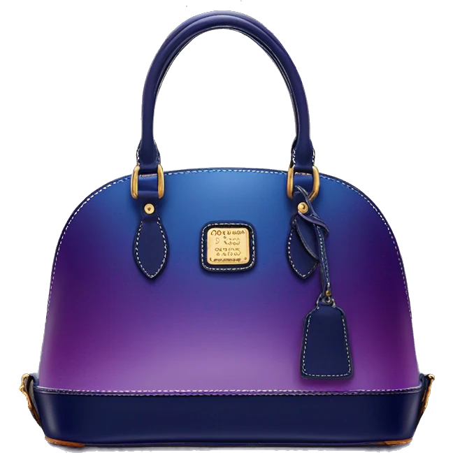 Realistic dark blue to dark purple ombre dooney and bourke domed satchel purse.  emoji
