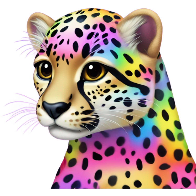 Lisa frank rainbow cheetah print emoji