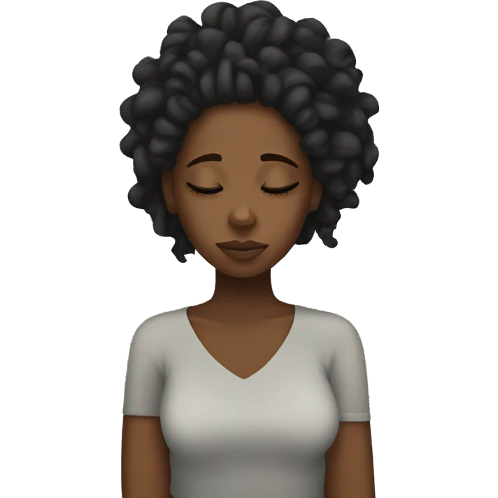 Black girl with locs sleeping  emoji