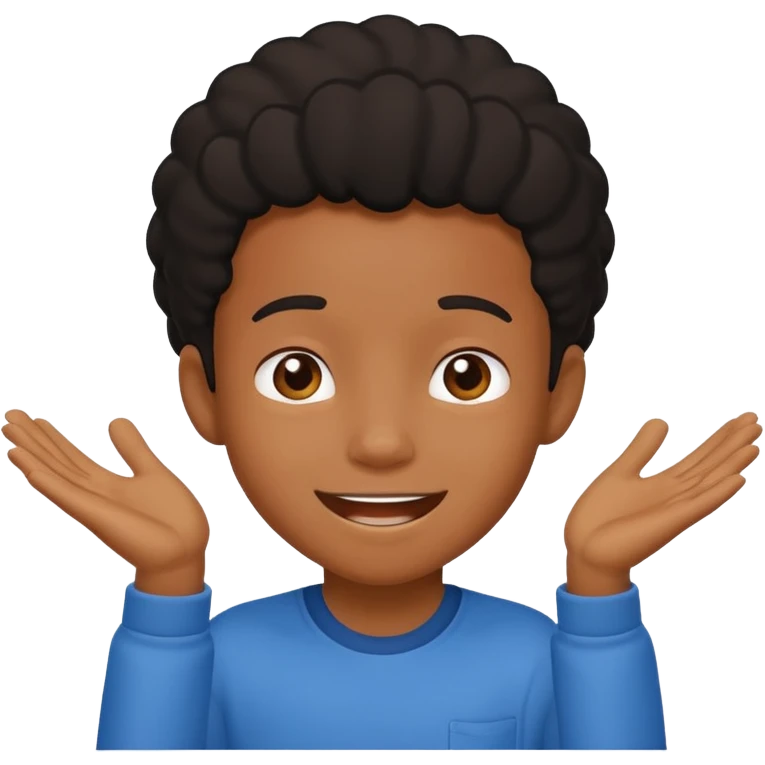 Creat light black kid with this "👍, 👈, 😀, 😎, reaction emoji