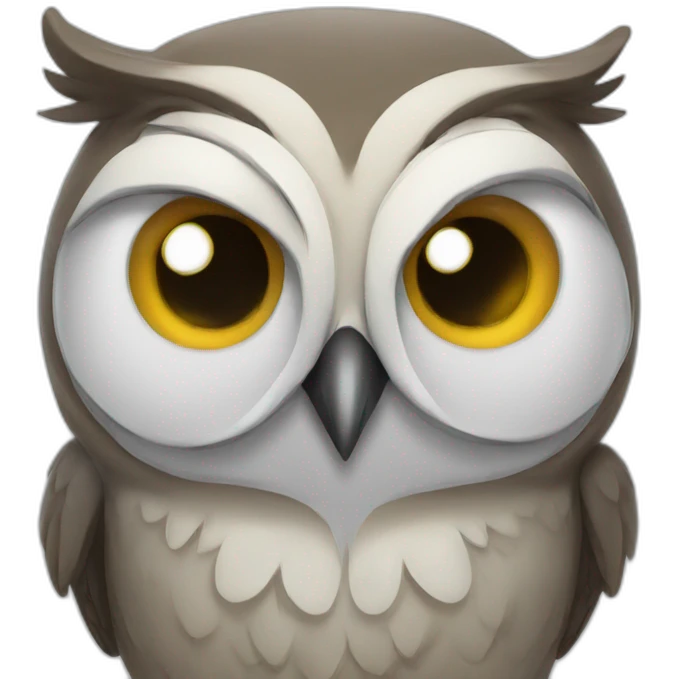 Owl crying tear emoji