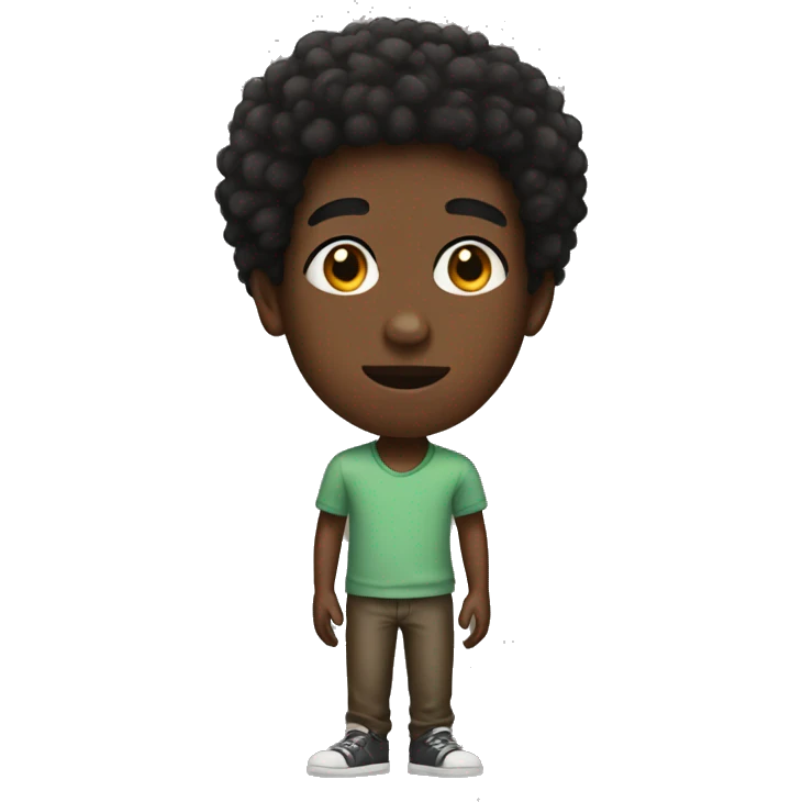 Skinny Black Boy with short afro emoji