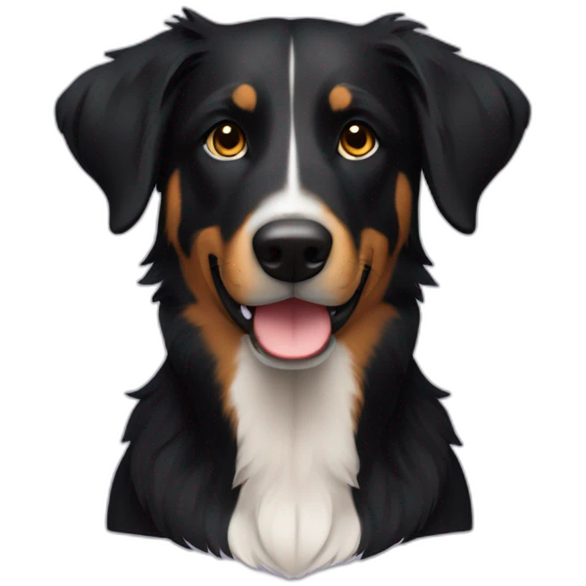 Beauceron crossbred border collie completely black with short hair no brown emoji