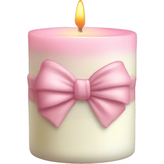 vanilla scented candle with light pink bow emoji