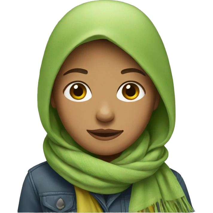 Girl wearing scarf emoji