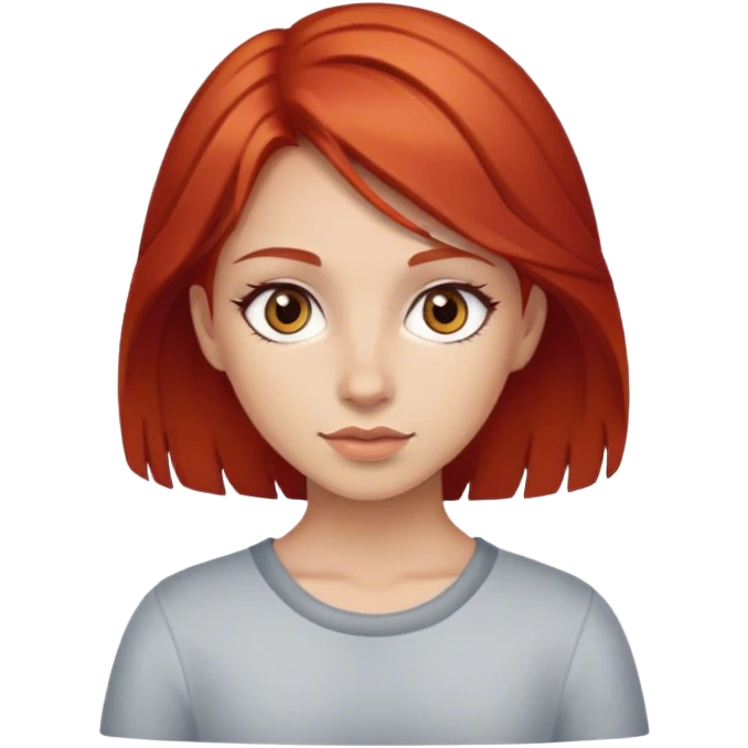 Girl with red head and brown eyes  emoji