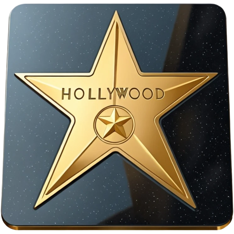 голливудский мемориал в виде звезды, на аллее славы которая в полу и на ней написано HOLLYWOOD  emoji
