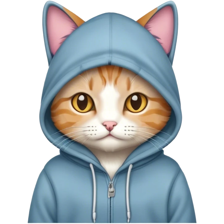 Cat wearing hoodie emoji